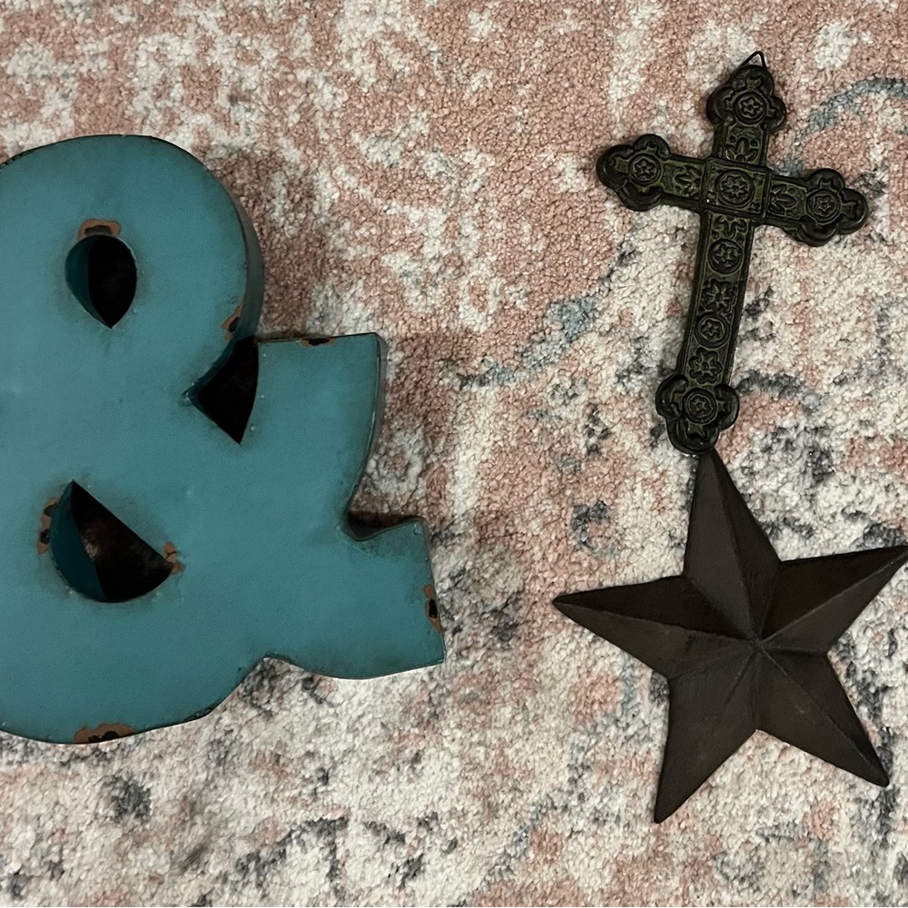 Rustic Decor Set: Ampersand, Cross, Star